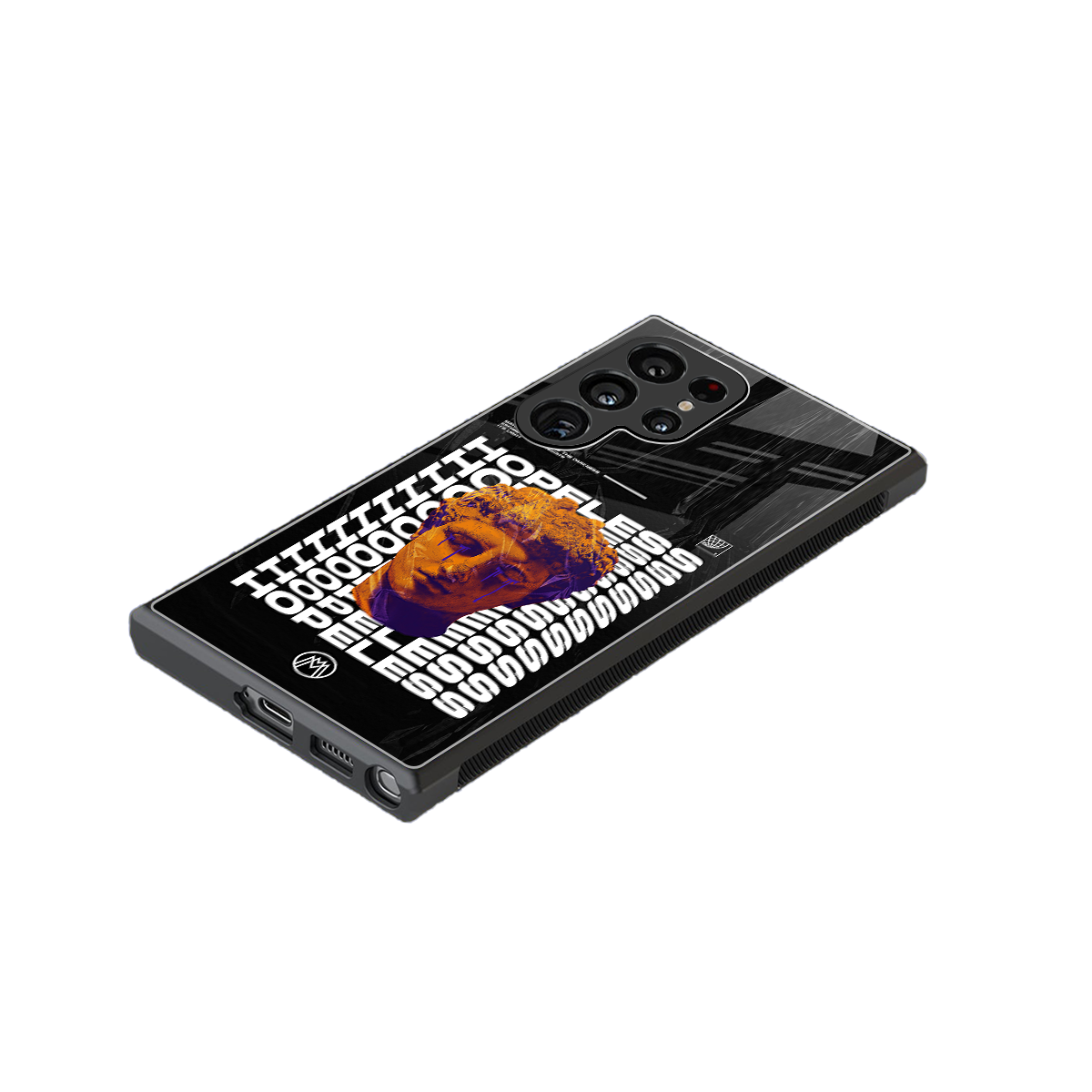 hopeless greek back phone cover | glass case for samsung galaxy s23 ultra
