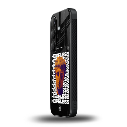 hopeless greek back phone cover | glass case for samsung galaxy s24 plus