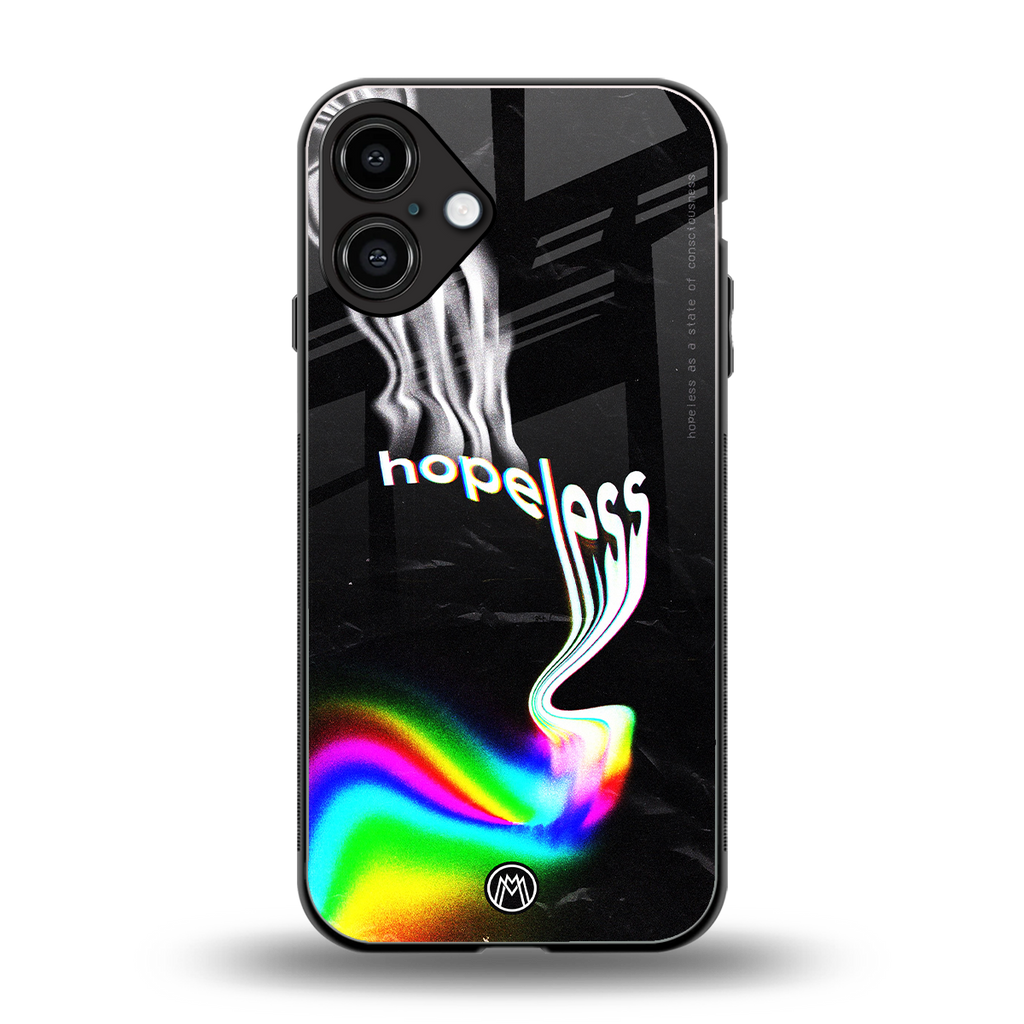 hopeless back phone cover | glass case for iphone 16 plus