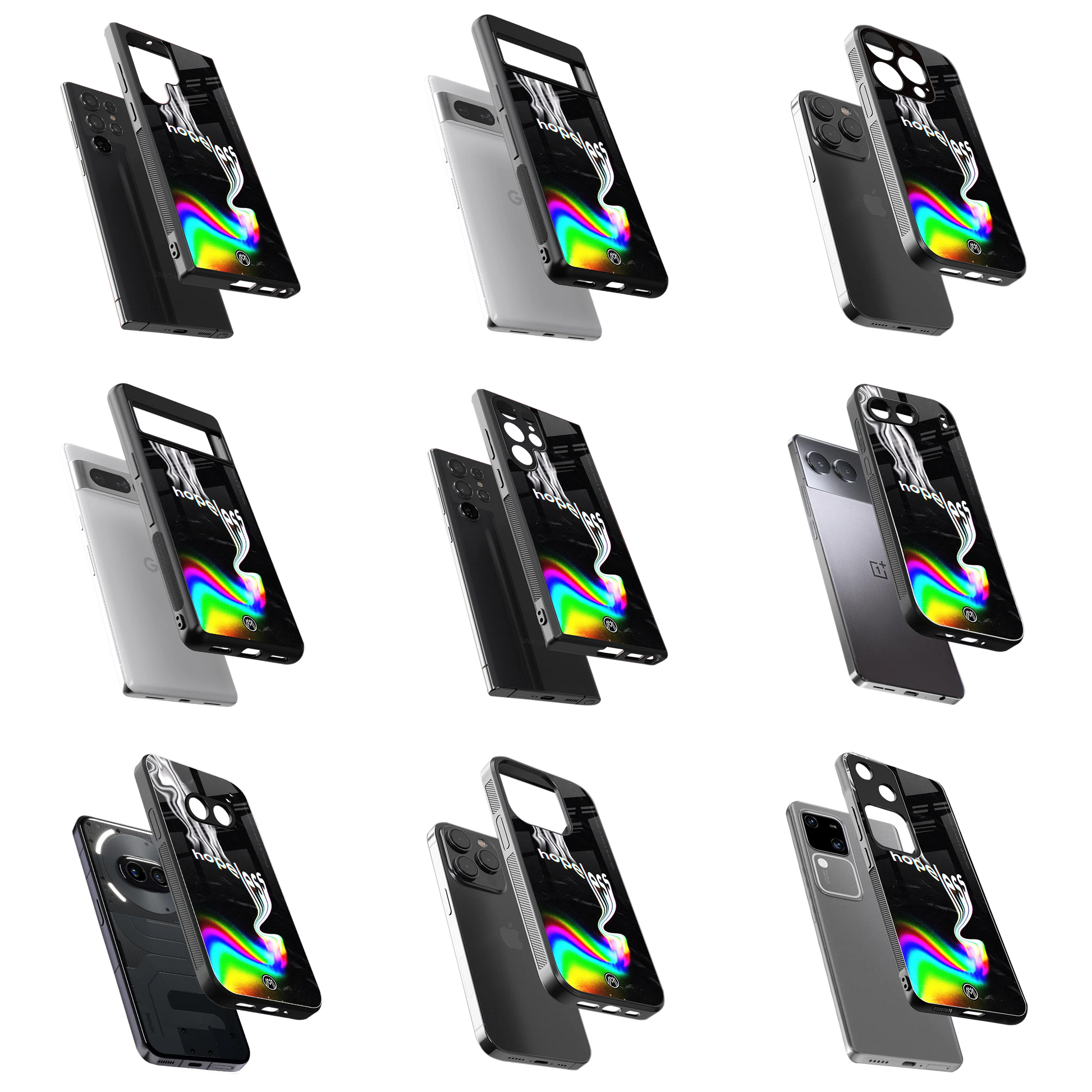 Durable Glass Back Mobile Case for iPhone, Samsung, OnePlus, Google Pixel, Redmi, Vivo, Oppo