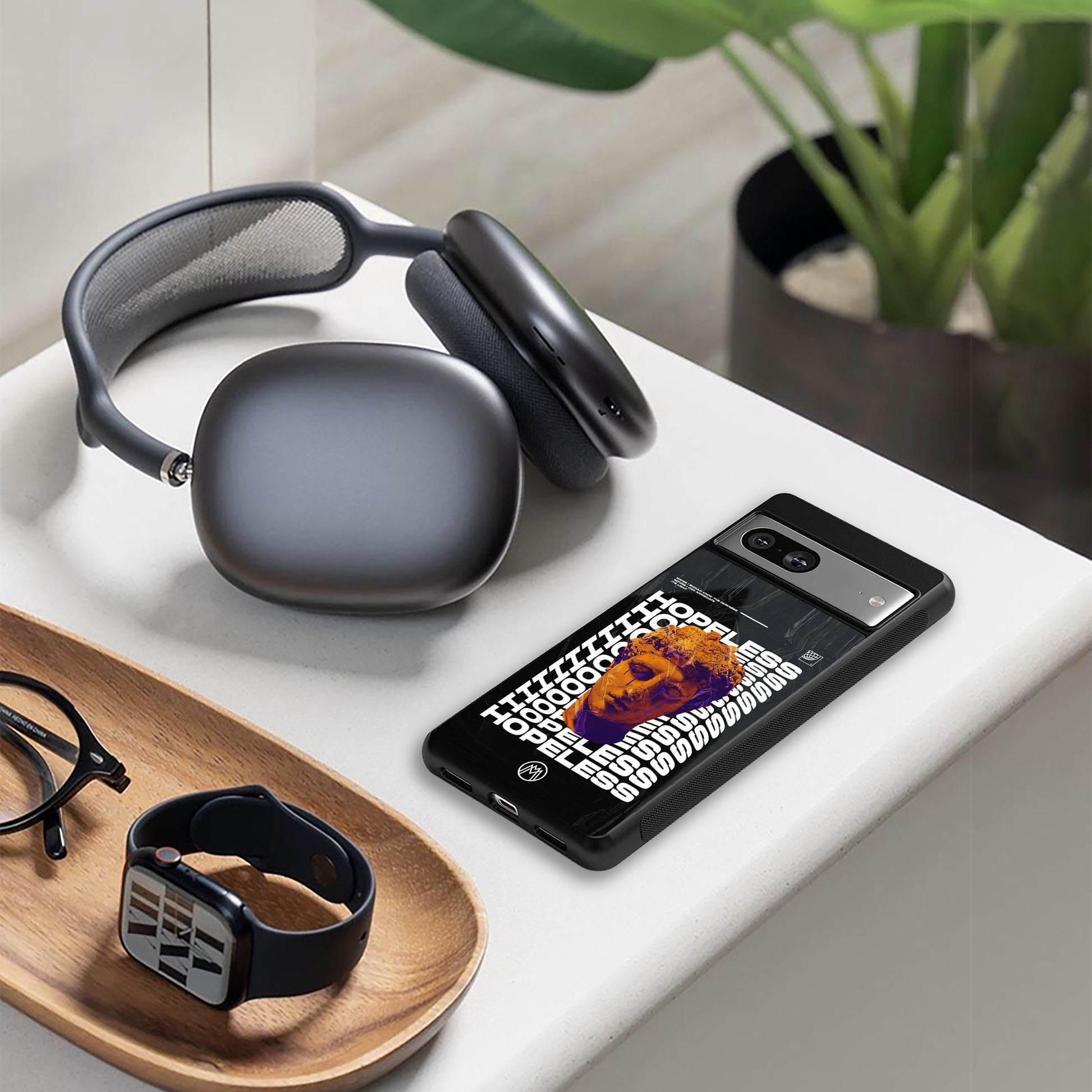 hopeless greek back phone cover | glass case for iphone 15 pro