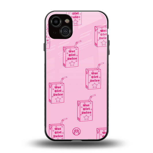 hot girl juice back phone cover | glass case for iphone 15 plus
