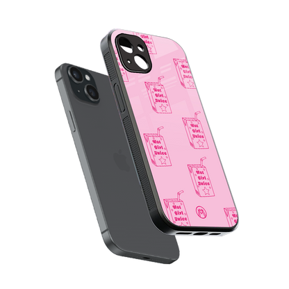 hot girl juice back phone cover | glass case for iphone 15 plus