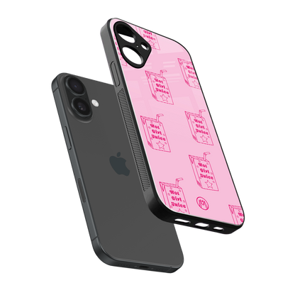 hot girl juice back phone cover | glass case for iphone 16 plus