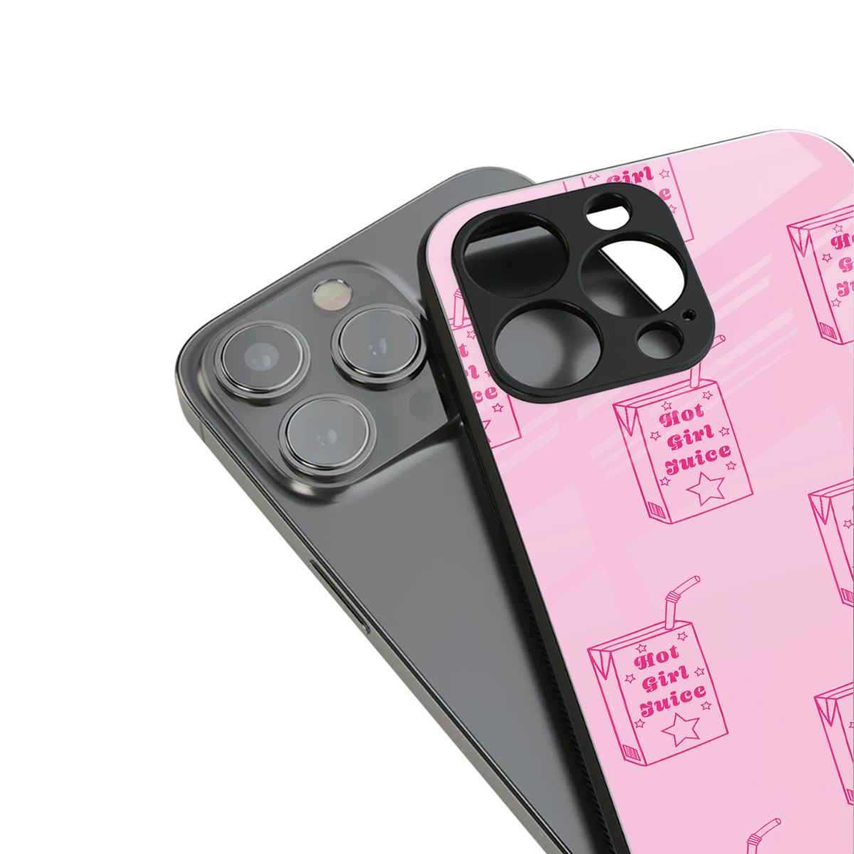 hot girl juice back phone cover | glass case for iphone 15 plus