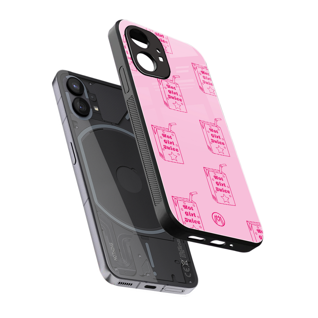 hot girl juice back phone cover | glass case for nothing phone 1