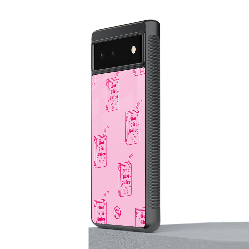 hot girl juice back phone cover | glass case for google pixel 6