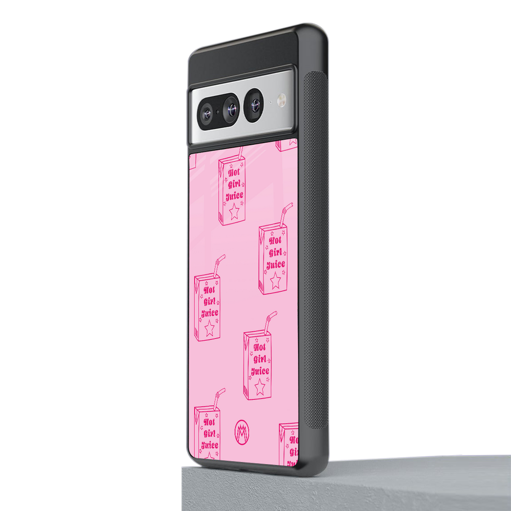hot girl juice back phone cover | glass case for google pixel 7 pro