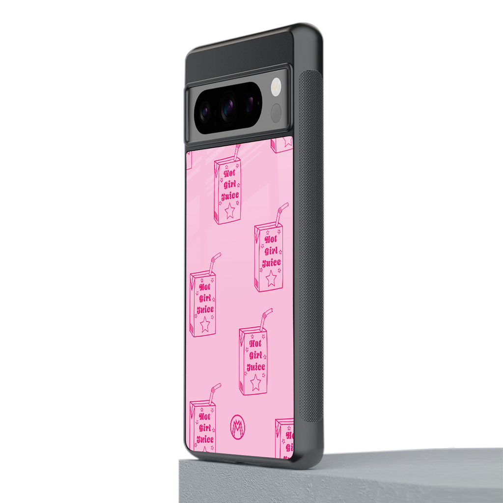 hot girl juice back phone cover | glass case for google pixel 8 pro