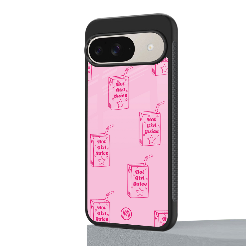 hot girl juice back phone cover | glass case for google pixel 9