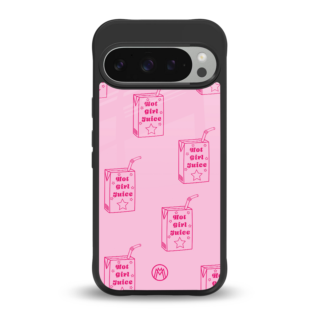 hot girl juice back phone cover | glass case for google pixel 9 pro xl