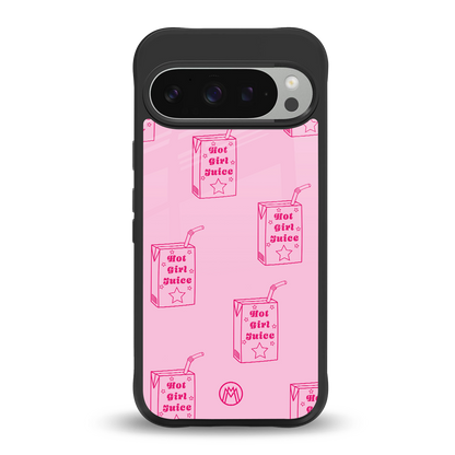 hot girl juice back phone cover | glass case for google pixel 9 pro xl