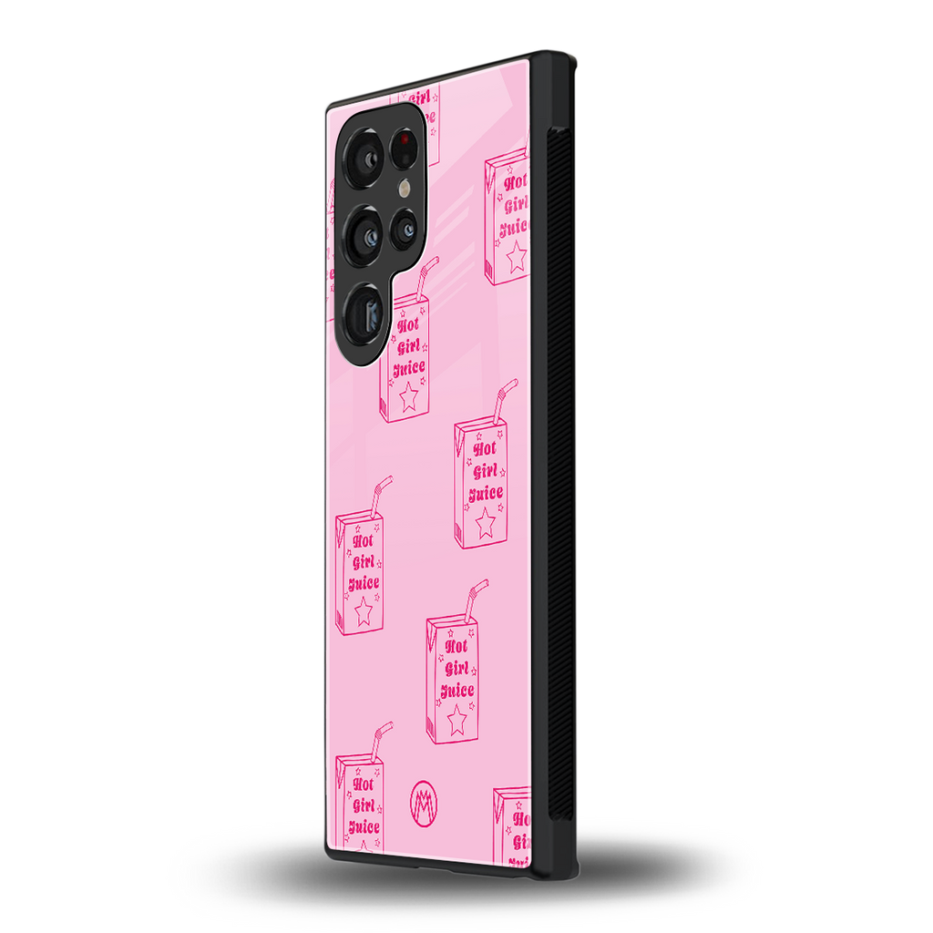 hot girl juice back phone cover | glass case for samsung galaxy s23 ultra
