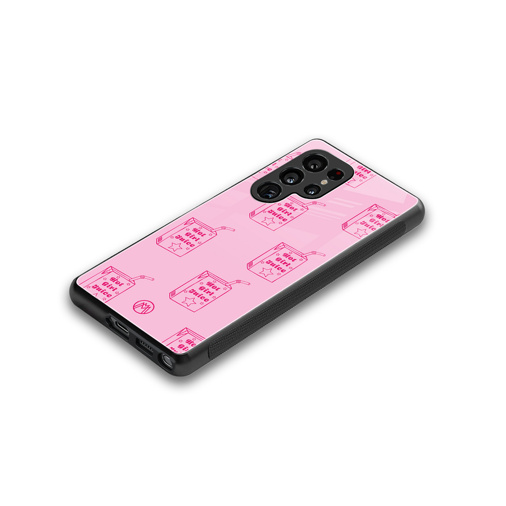 hot girl juice back phone cover | glass case for samsung galaxy s25 ultra