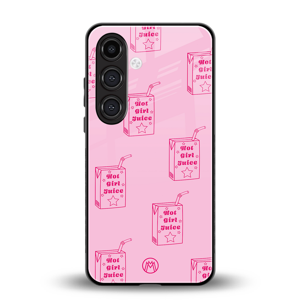 hot girl juice back phone cover | glass case for samsung galaxy s25 plus