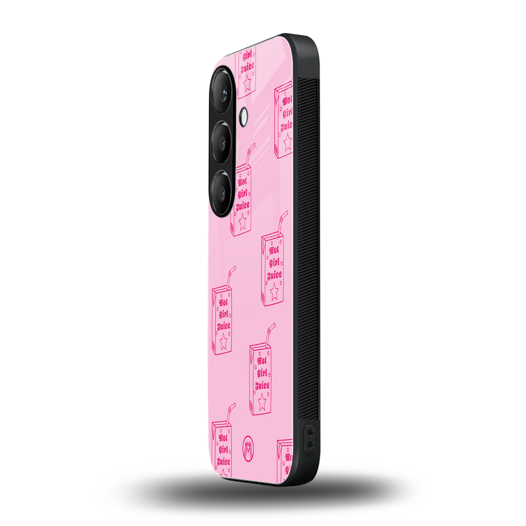 hot girl juice back phone cover | glass case for samsung galaxy s23 fe