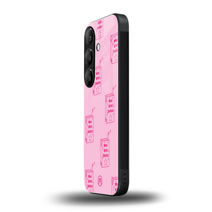hot girl juice back phone cover | glass case for samsung galaxy s24 fe