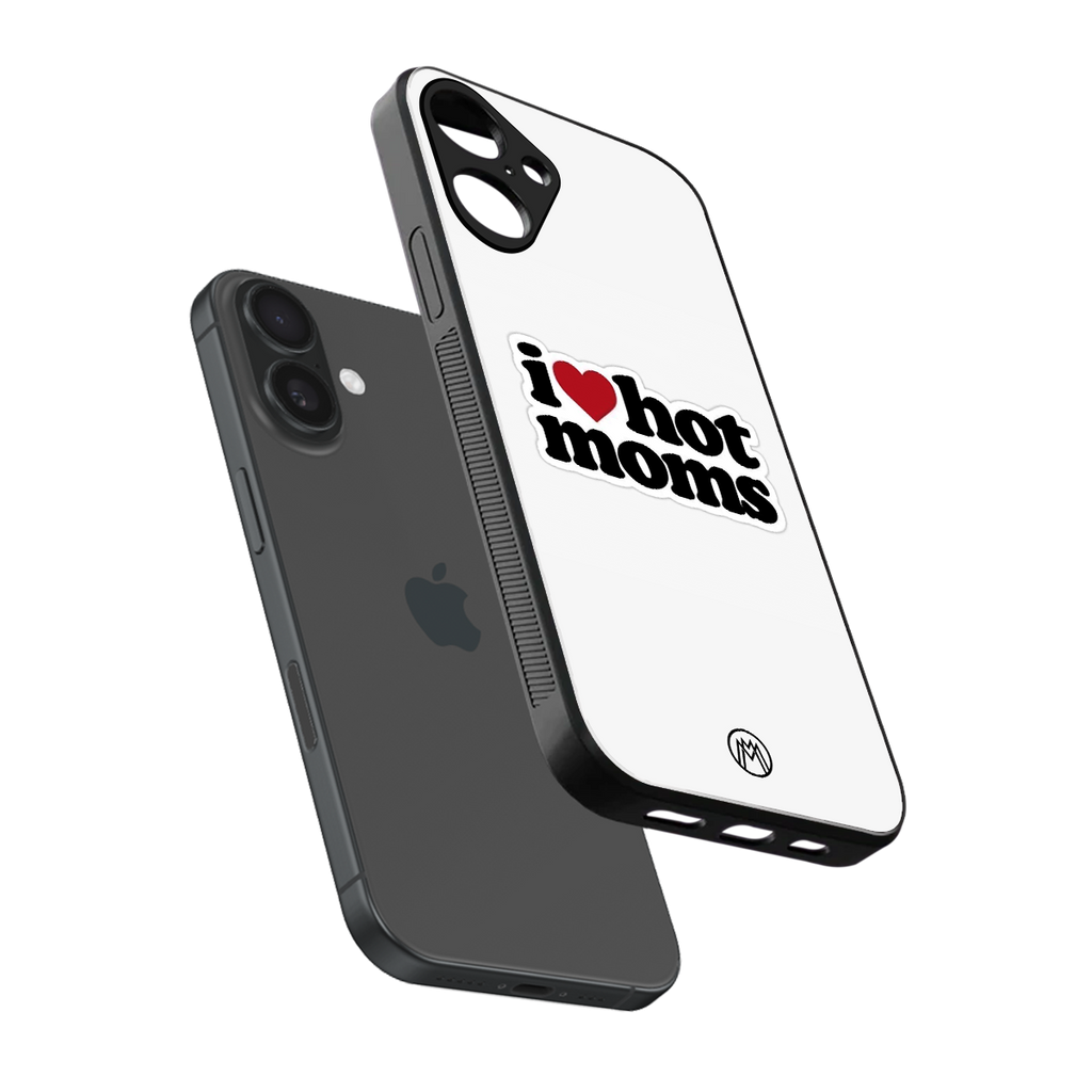 hot moms back phone cover | glass case for iphone 16 plus