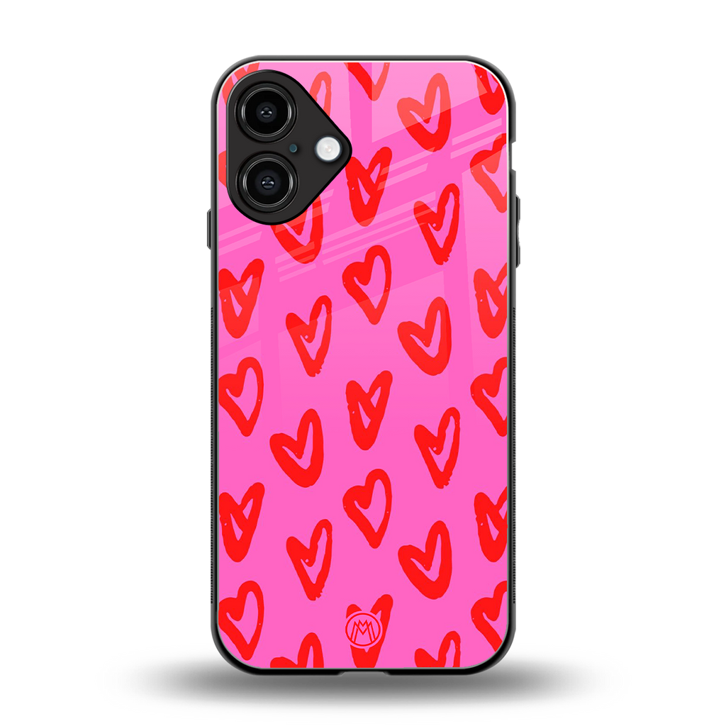 hot pink soul back phone cover | glass case for iphone 16 plus
