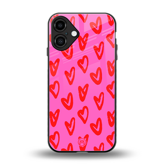 hot pink soul back phone cover | glass case for iphone 16 plus