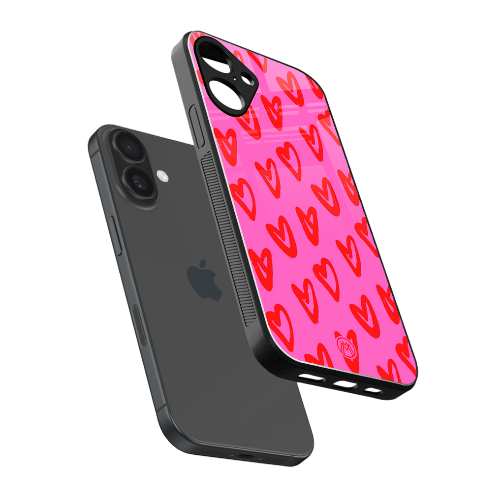 hot pink soul back phone cover | glass case for iphone 16 plus