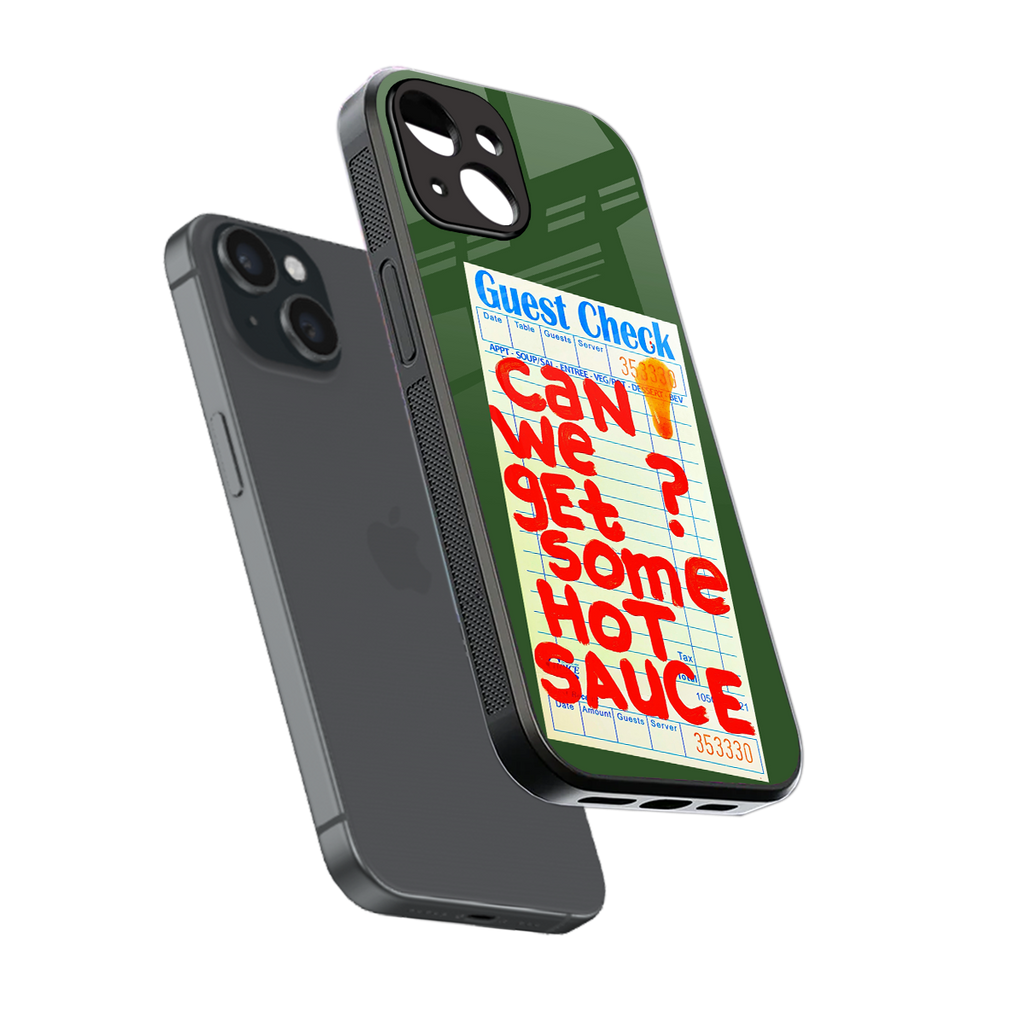 hot sauce back phone cover | glass case for iphone 13 mini