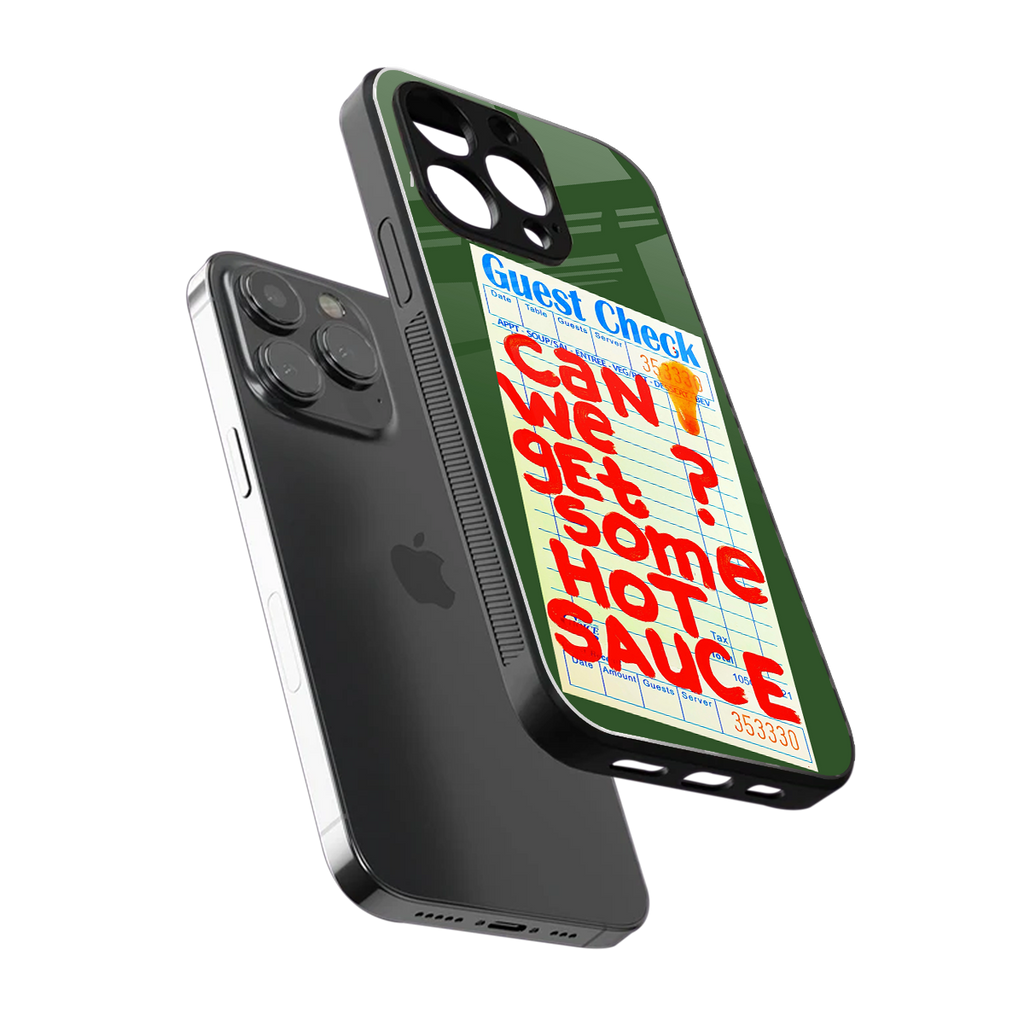 hot sauce back phone cover | glass case for iphone 13 pro