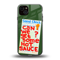hot sauce back phone cover | glass case for iphone 14 plus