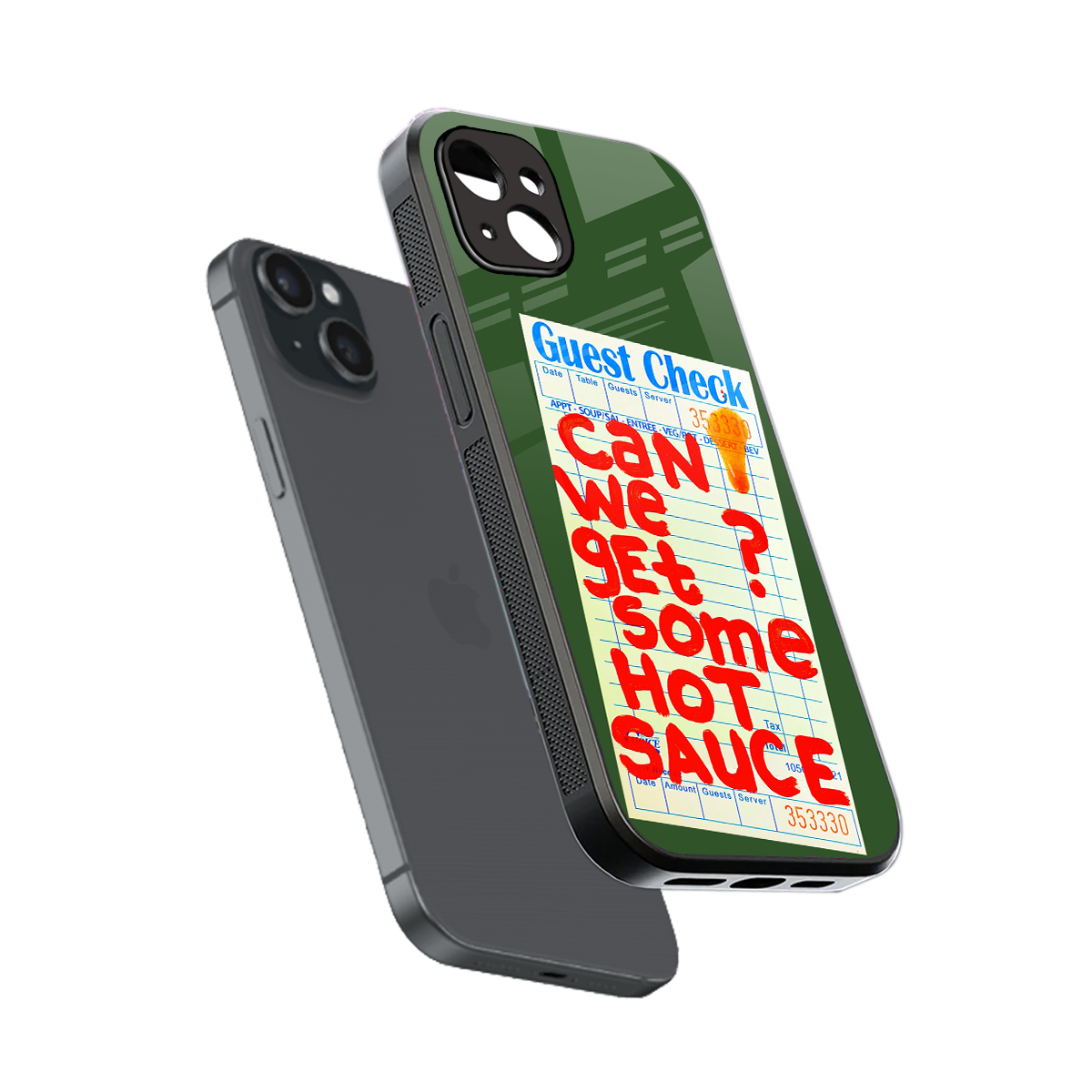 hot sauce back phone cover | glass case for iphone 14 plus