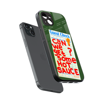 hot sauce back phone cover | glass case for iphone 14 plus