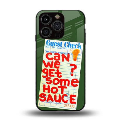 hot sauce back phone cover | glass case for iphone 15 pro