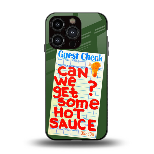 hot sauce back phone cover | glass case for iphone 15 pro
