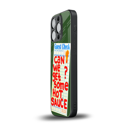 hot sauce back phone cover | glass case for iphone 15 pro