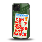 hot sauce back phone cover | glass case for iphone 15