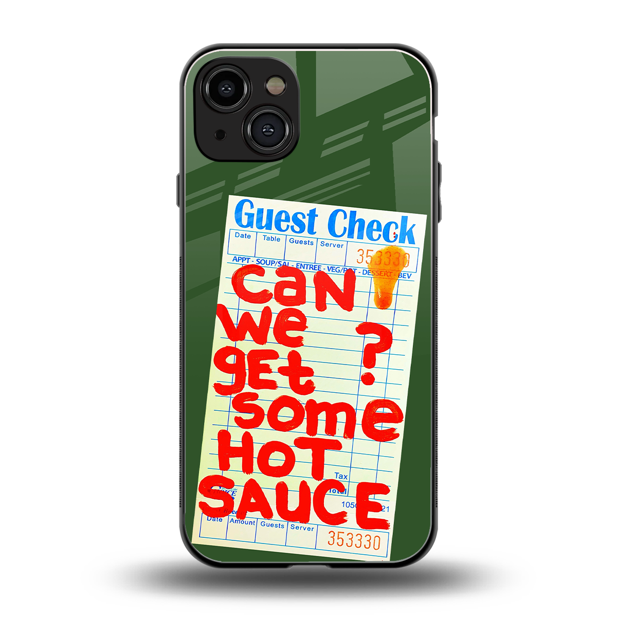 hot sauce back phone cover | glass case for iphone 15