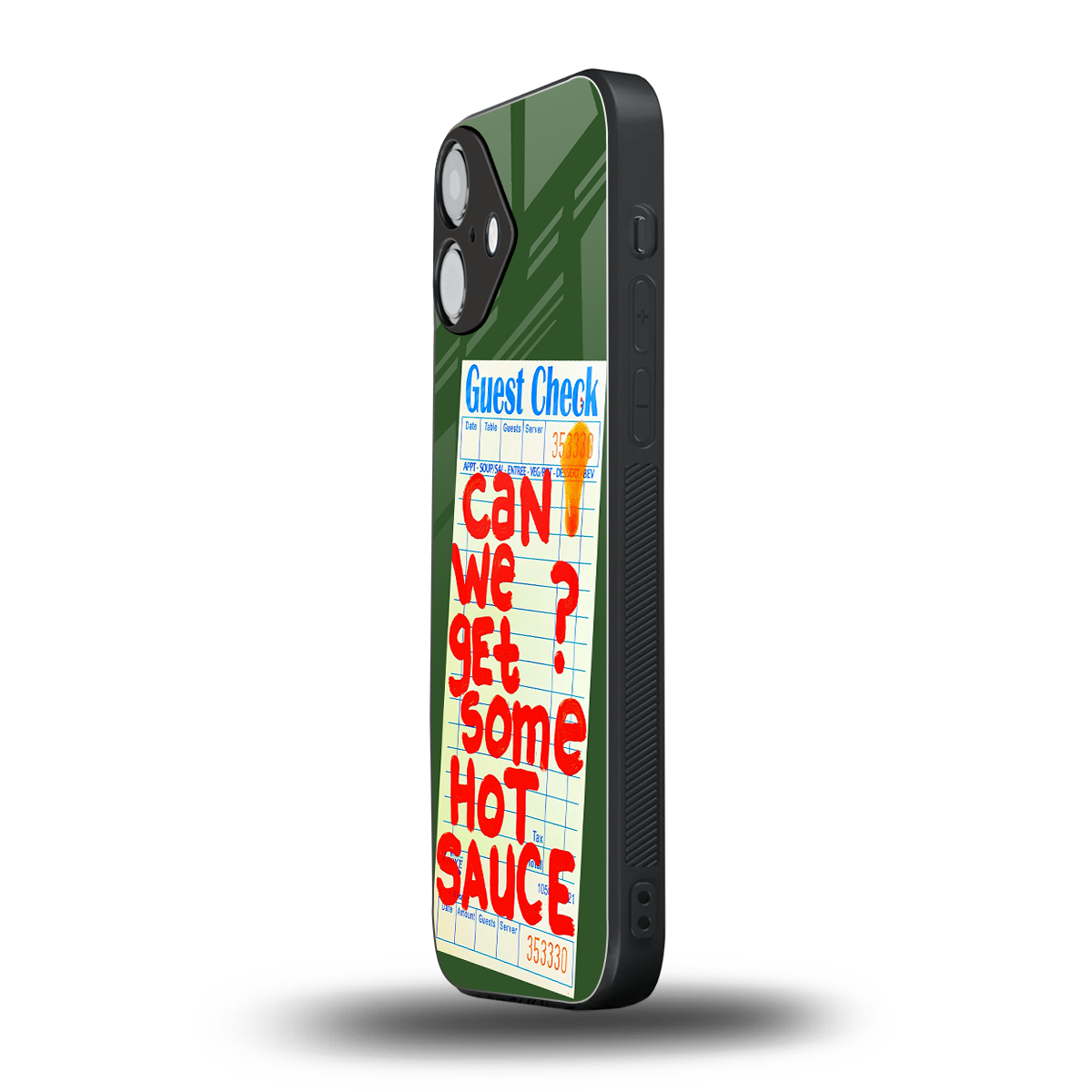 hot sauce back phone cover | glass case for iphone 16 plus