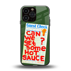 hot sauce back phone cover | glass case for iphone 16 pro max