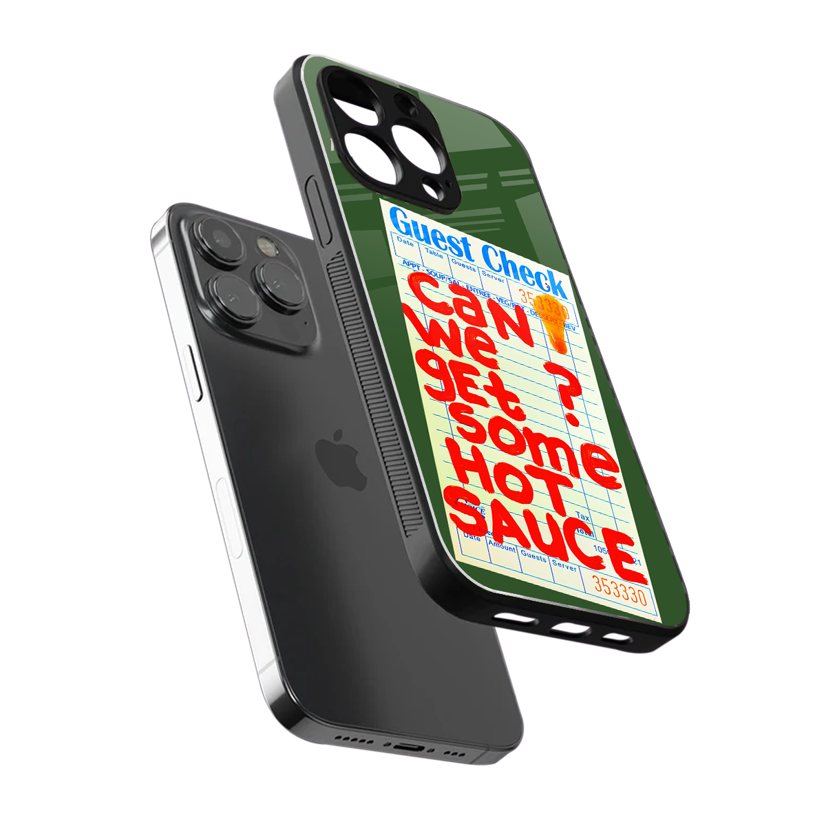hot sauce back phone cover | glass case for iphone 16 pro max