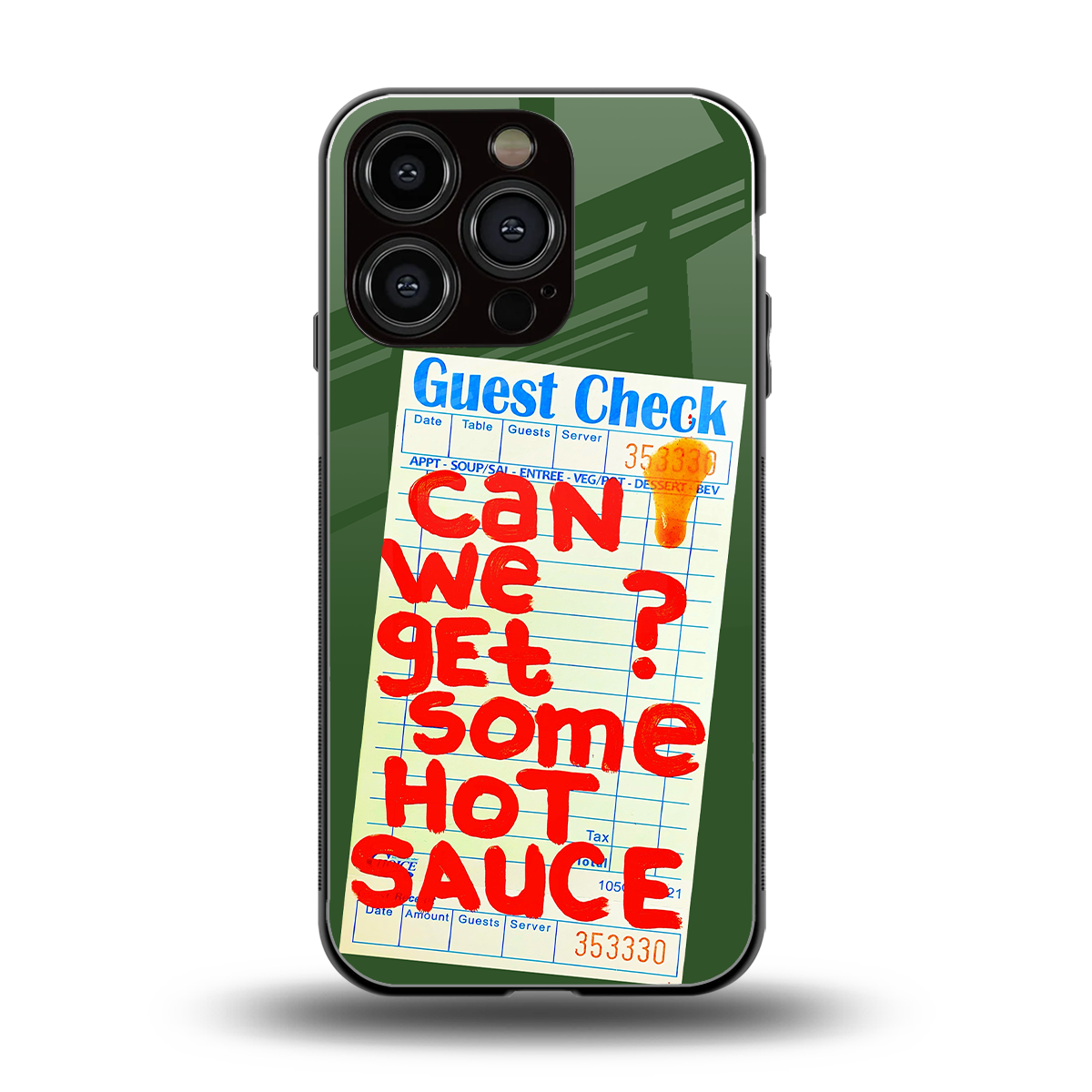 hot sauce back phone cover | glass case for iphone 16 pro