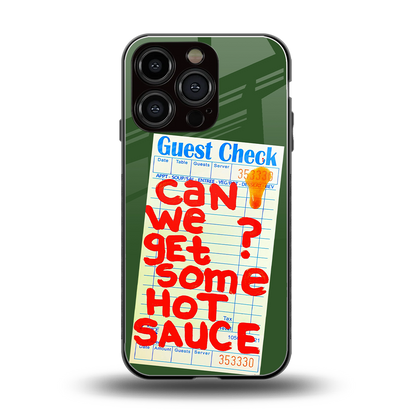 hot sauce back phone cover | glass case for iphone 16 pro