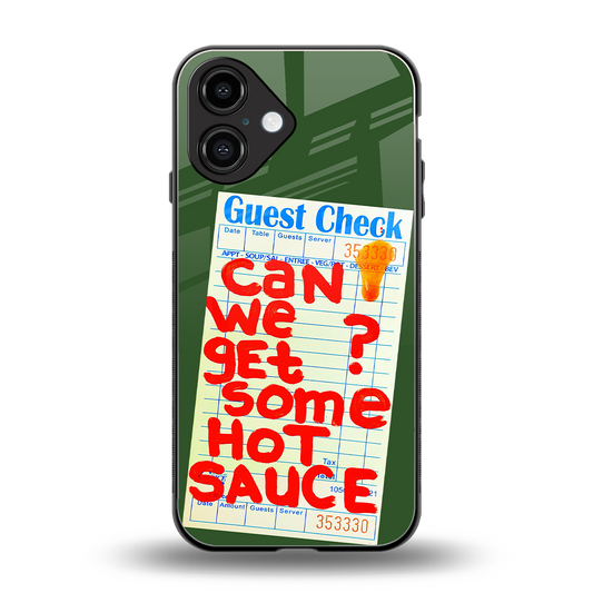 hot sauce back phone cover | glass case for iphone 16