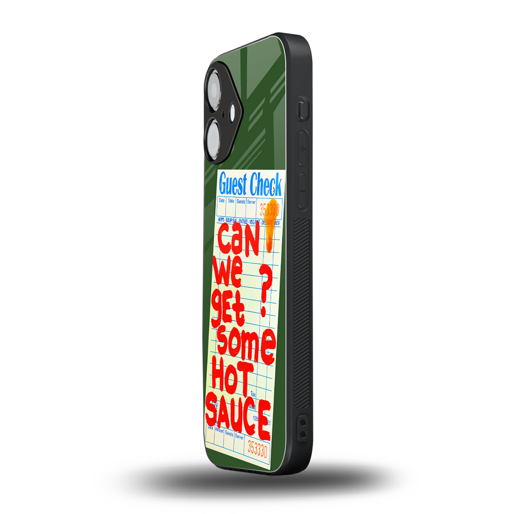 hot sauce back phone cover | glass case for iphone 16