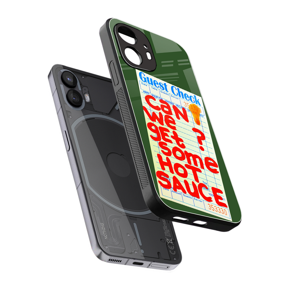 hot sauce back phone cover | glass case for nothing phone 2