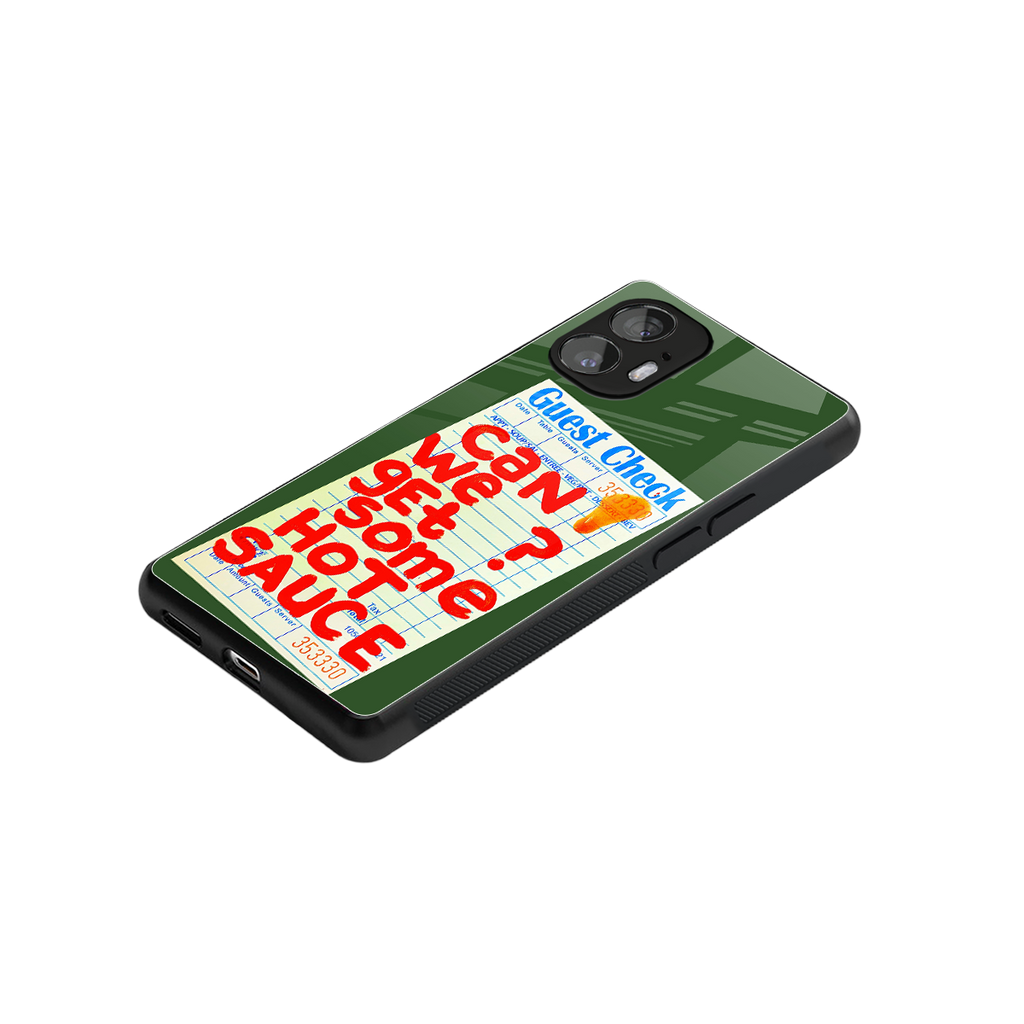 hot sauce back phone cover | glass case for nothing phone 2