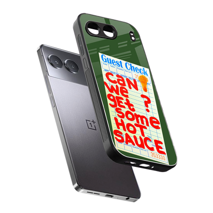 hot sauce back phone cover | glass case for oneplus nord 4