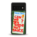 hot sauce back phone cover | glass case for google pixel 6 pro