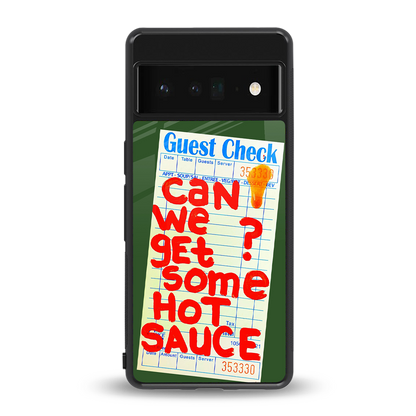 hot sauce back phone cover | glass case for google pixel 6 pro