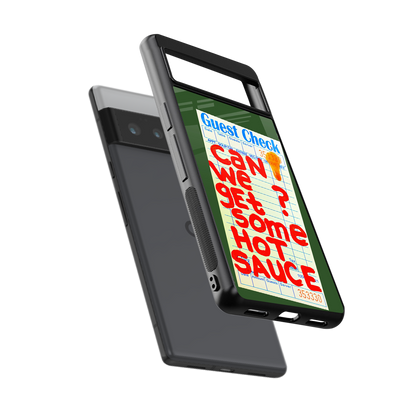 hot sauce back phone cover | glass case for google pixel 6 pro