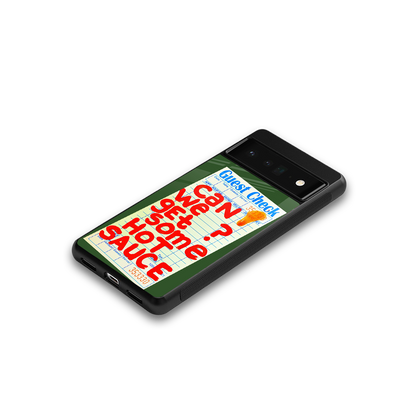 hot sauce back phone cover | glass case for google pixel 6 pro