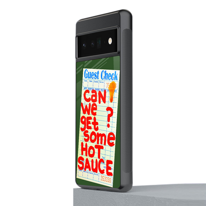 hot sauce back phone cover | glass case for google pixel 6 pro